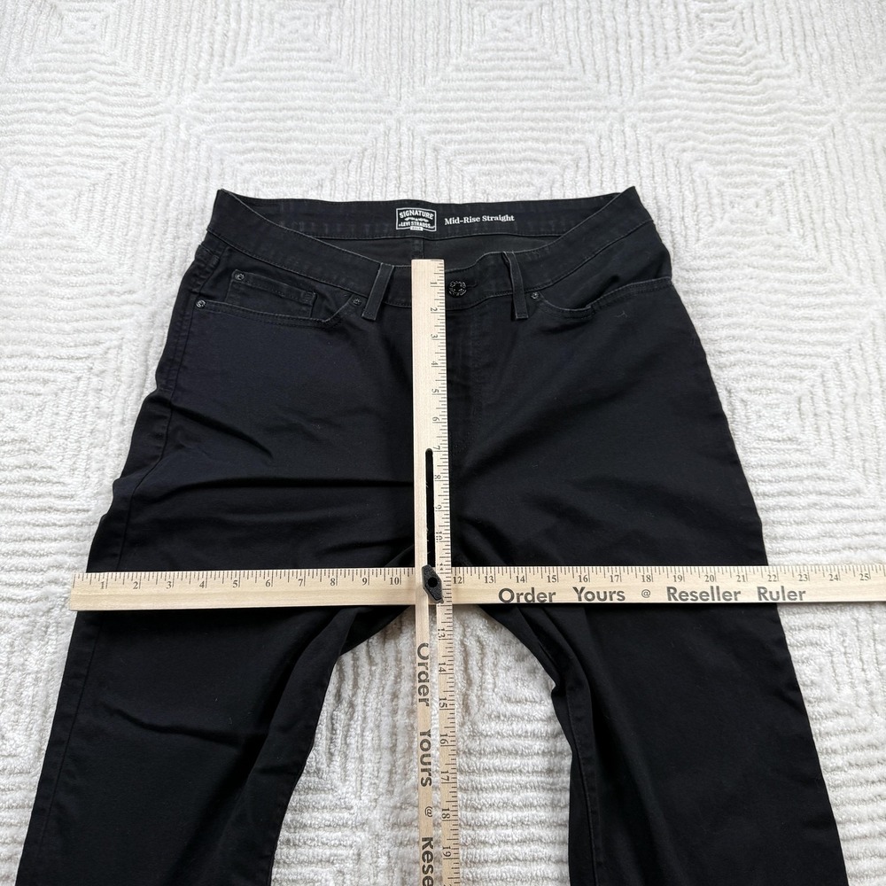 Signature Levi Strauss Gold Jeans Mens 33x32 Black Mid-Rise Straight Stretch - Picture 7 of 15